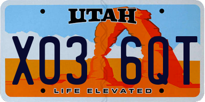 UT license plate X036QT