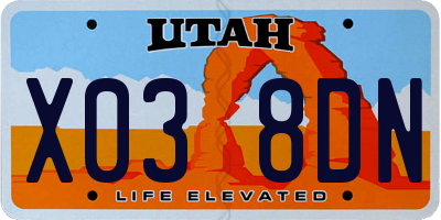 UT license plate X038DN