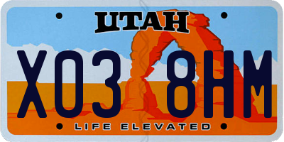 UT license plate X038HM