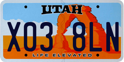 UT license plate X038LN