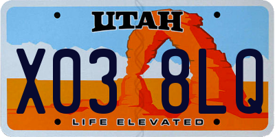 UT license plate X038LQ