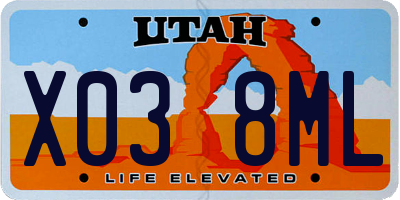 UT license plate X038ML