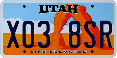 UT license plate X038SR
