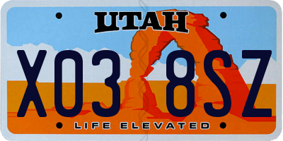 UT license plate X038SZ