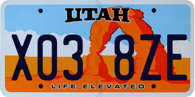 UT license plate X038ZE