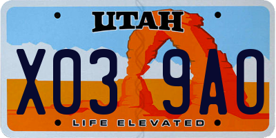 UT license plate X039AO