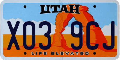 UT license plate X039CJ