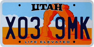 UT license plate X039MK
