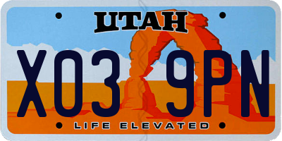 UT license plate X039PN