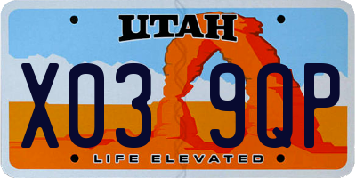 UT license plate X039QP