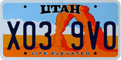 UT license plate X039VO