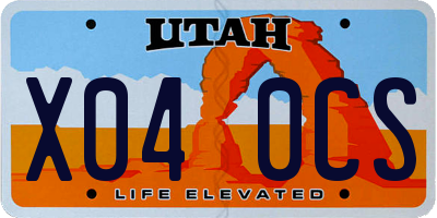 UT license plate X040CS
