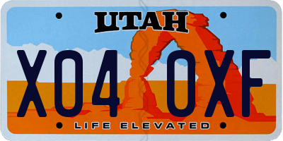UT license plate X040XF