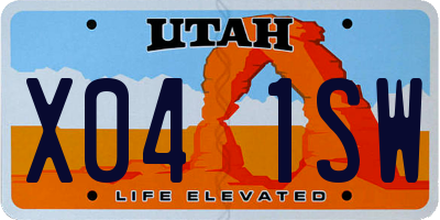 UT license plate X041SW