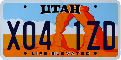 UT license plate X041ZD