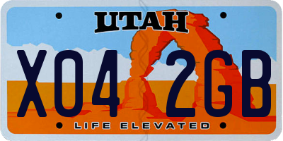 UT license plate X042GB