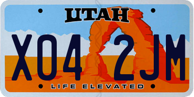 UT license plate X042JM
