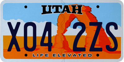 UT license plate X042ZS