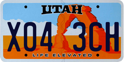 UT license plate X043CH