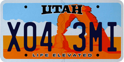 UT license plate X043MI