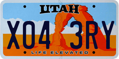 UT license plate X043RY