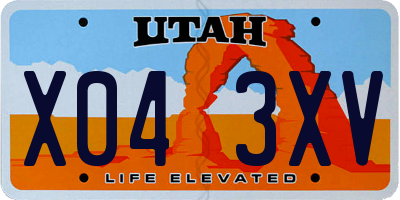 UT license plate X043XV