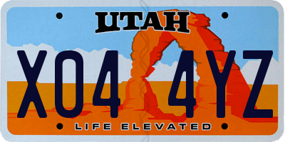 UT license plate X044YZ