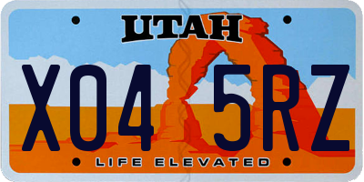 UT license plate X045RZ