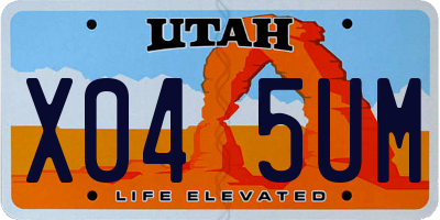 UT license plate X045UM