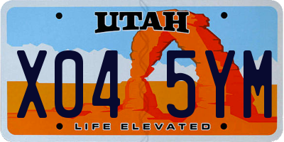UT license plate X045YM