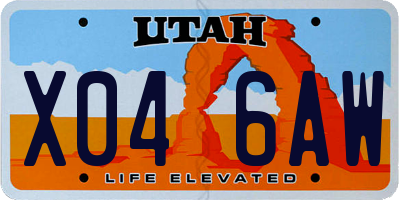 UT license plate X046AW