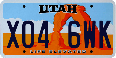 UT license plate X046WK