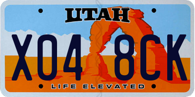 UT license plate X048CK