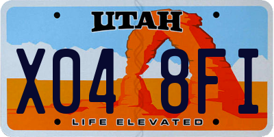 UT license plate X048FI