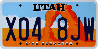UT license plate X048JW