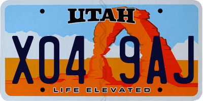 UT license plate X049AJ