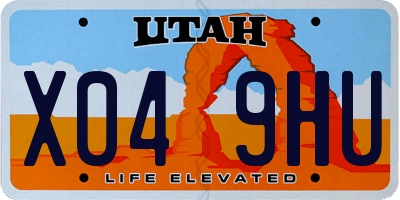 UT license plate X049HU