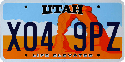 UT license plate X049PZ