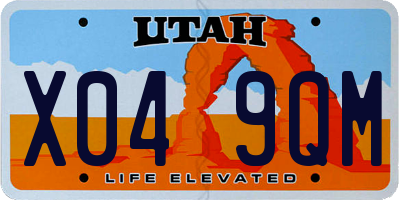 UT license plate X049QM