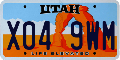 UT license plate X049WM