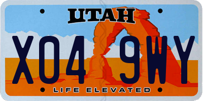 UT license plate X049WY