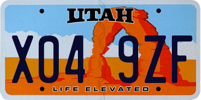 UT license plate X049ZF
