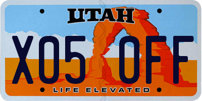 UT license plate X050FF