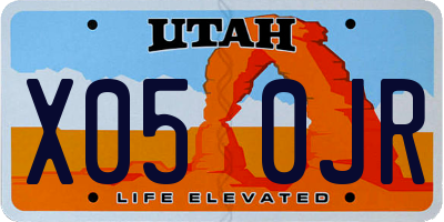 UT license plate X050JR