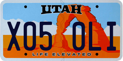 UT license plate X050LI