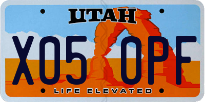 UT license plate X050PF