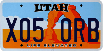 UT license plate X050RB