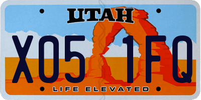 UT license plate X051FQ