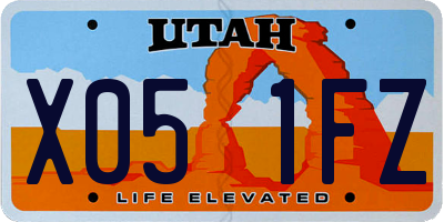 UT license plate X051FZ