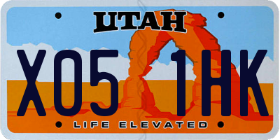 UT license plate X051HK